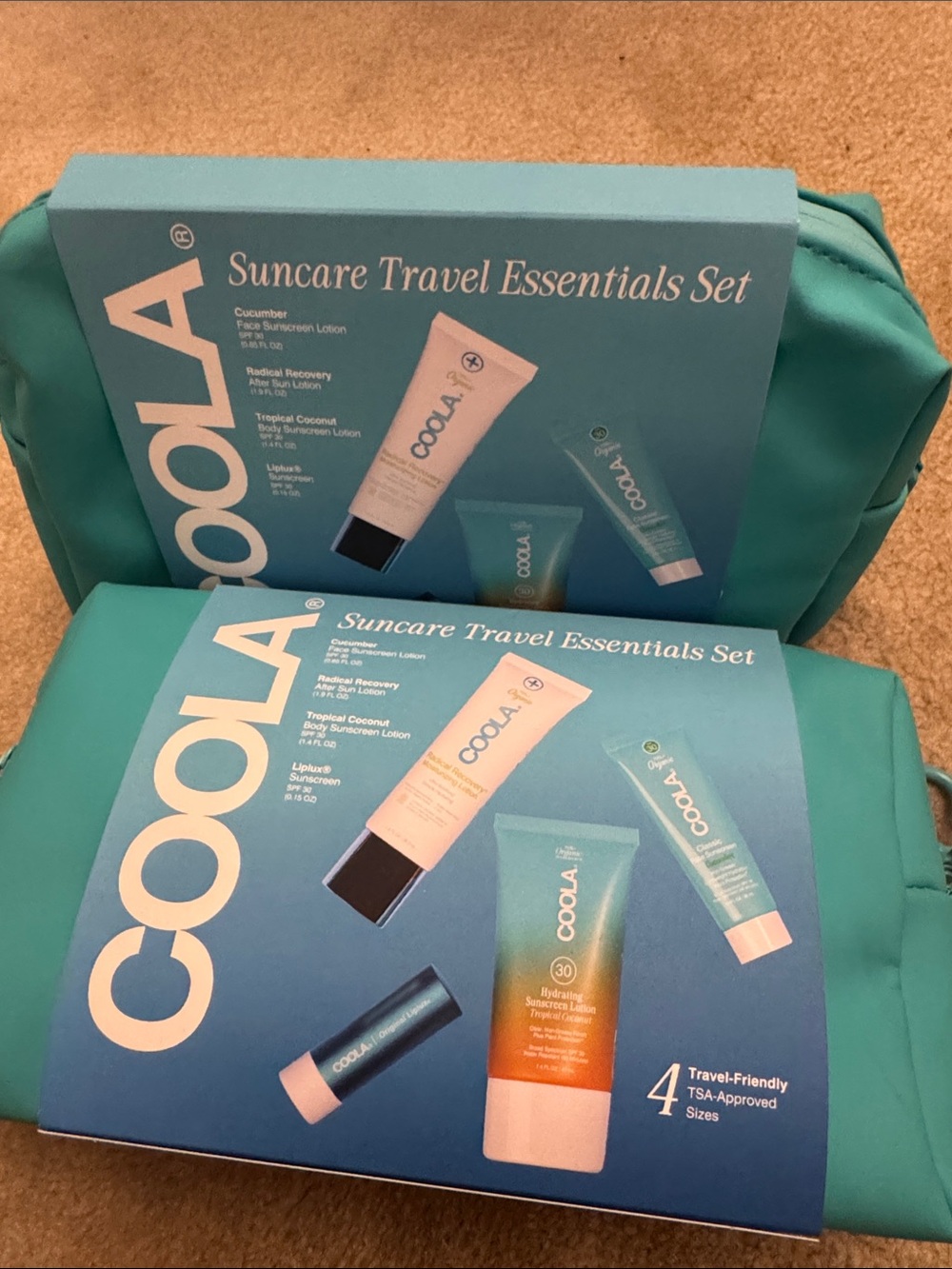 COOLA Suncare two Travel Sets - Teal Blue